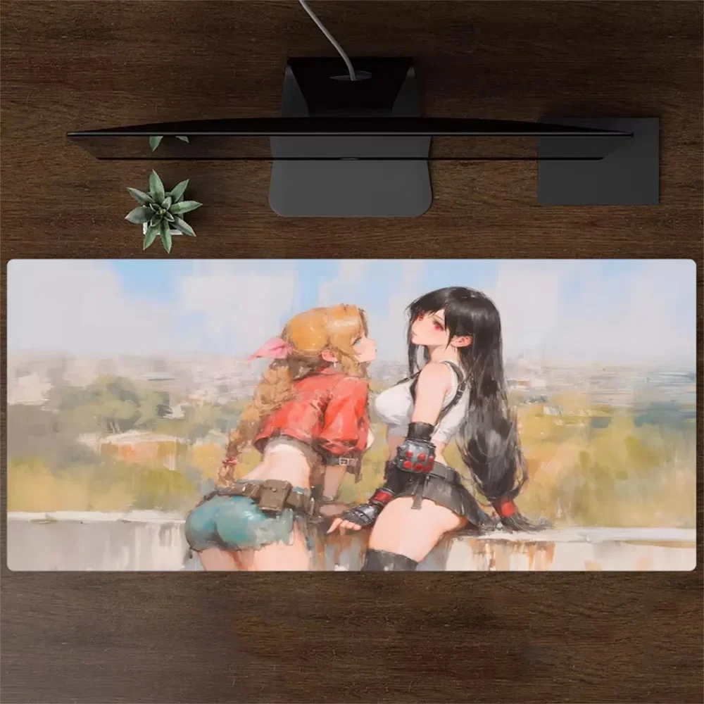 Playmat فاينل فانتسي ايريث تيفا 600X350 مللي متر Playmat Deskmat مخيط حواف ماوس طاولة ألعاب ملحقات المكتب ماوس الحصير