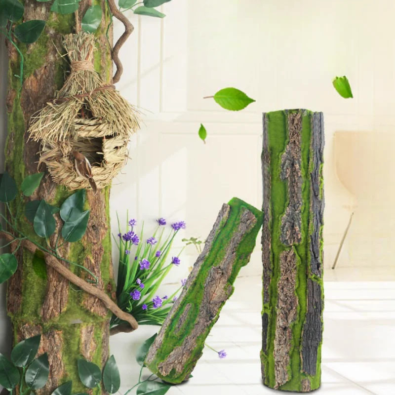 Wall Artificial Cork Synthetic Tree Bark Fake Faxu Grass Simulation Natural Moss Pipe Cork Cover Outdoor Decoration Garden Decor