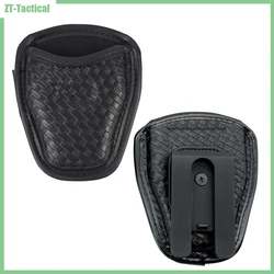 Basketweave Open Top Single Handcuff Case w/360 Degree Rotating Belt Clip, Open Top Cuff Case for Law Enforcement Duty Belt