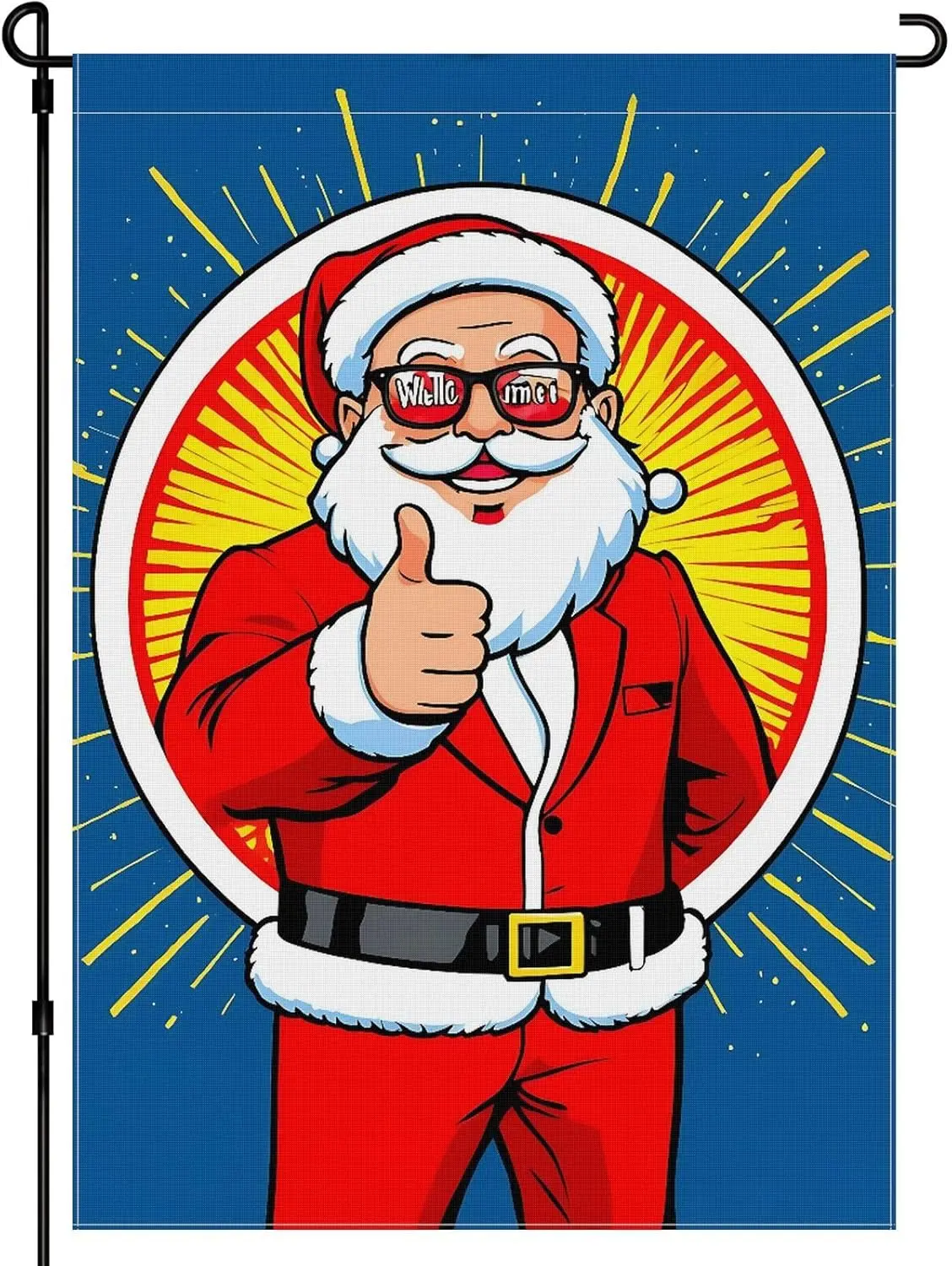 Christmas Outdoor Garden Flag Cartoon Comic Style Washable Yard Flag 28x40inch Christmas Character Cute Santa Claus Double Color