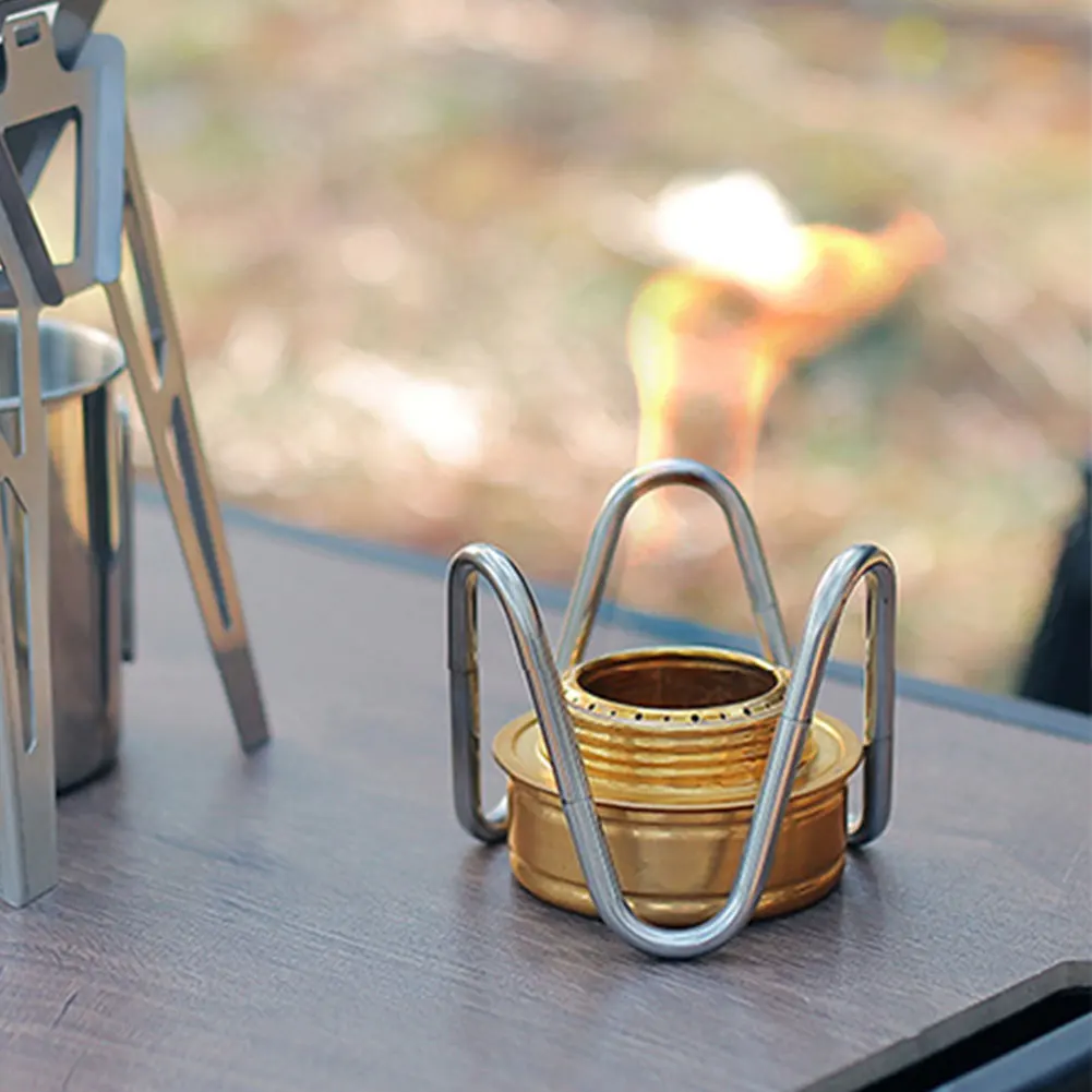 ブラケット付き屋外アルコールストーブ ポータブルクッキングストーブ 調整可能な火力 超軽量アルコール炉 屋外サバイバル用