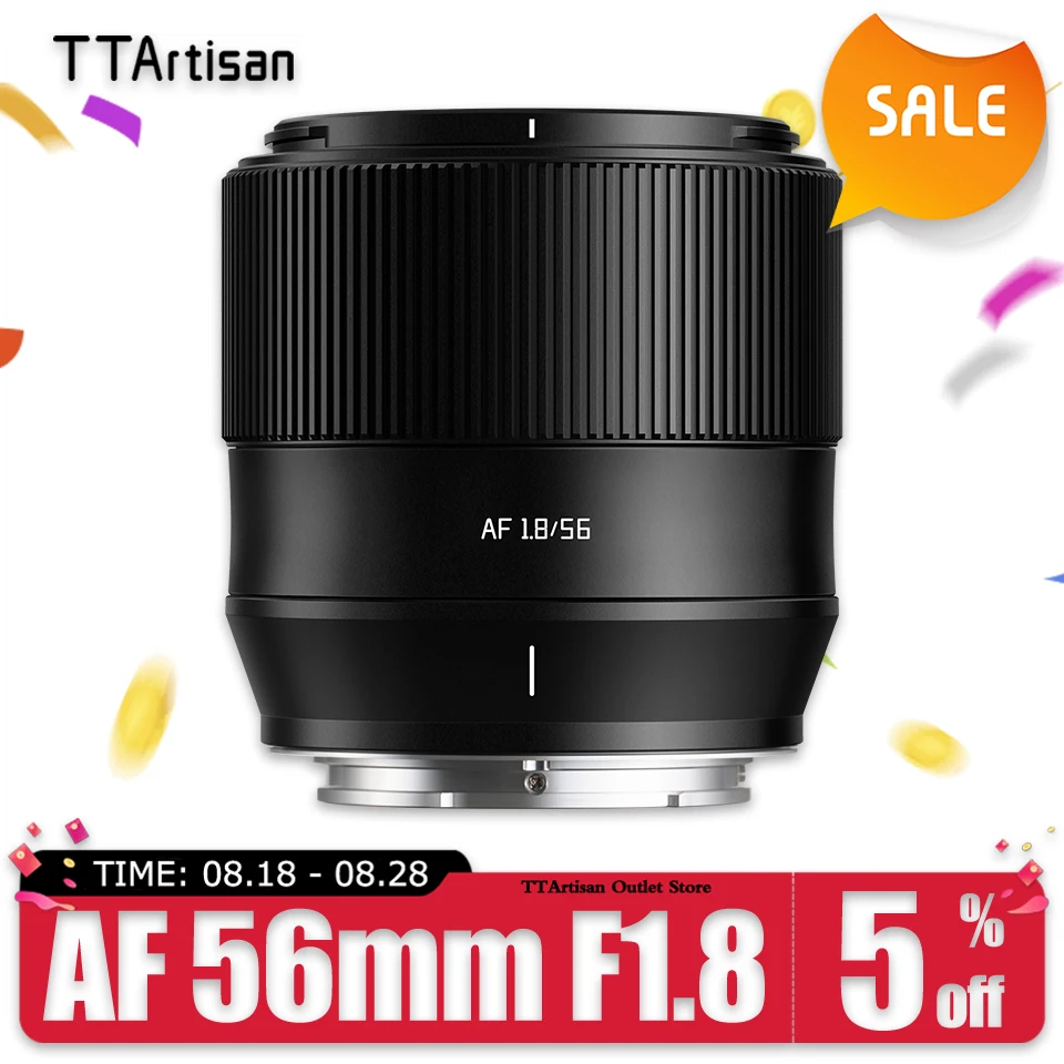 TTArtisan AF 56mm F1.8 Large Aperture Camera Lens for Portrait Photography with Sony E Fujifilm XF Nikon Z Mount zve10 a7rIII