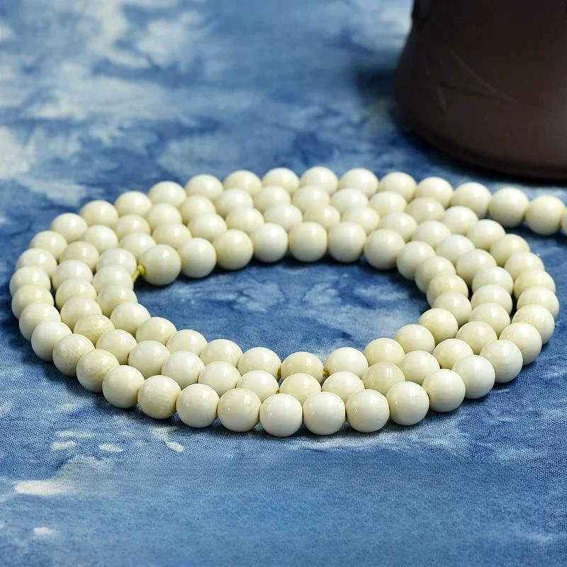 

UMQ Natural Mammoth Ivory 108 Buddha Beads Full Pattern Ice Material Bracelet for Men and Women's Bracelet Jewelry Gift