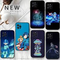 R-Rockman M-Megaman Phone Case For iPhone 16,15,14,13,12 Mini 11 Pro XR,X,XS,MAX 7,8 Plus Silicone Cover Soft Black