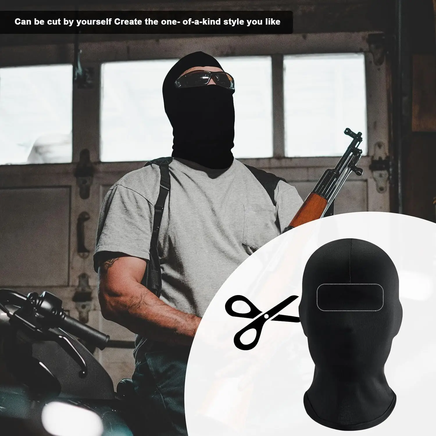 Halloween Black Full Face Cover Spandex Mask - Head Cover Faceless Morph for Party Costume Adult