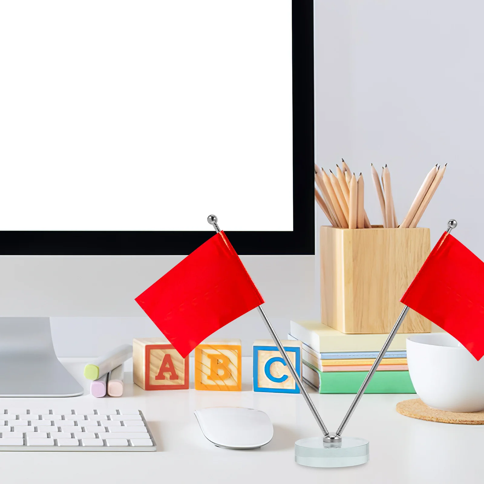 

Desktop Flagpole Stainless Steel Table Flag Base Stable Holder For Office Home Party Use Flag Stand Multipurpose Display