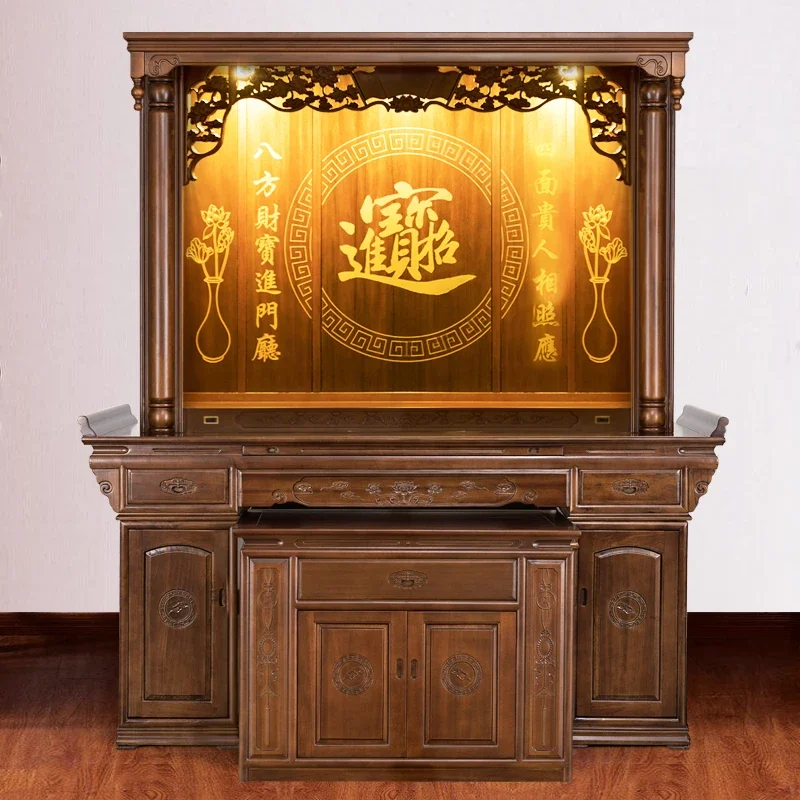 God cabinet cabinet Solid wood Buddhist niche offering table Buddhist platform Household Bodhisattva offering table Buddha