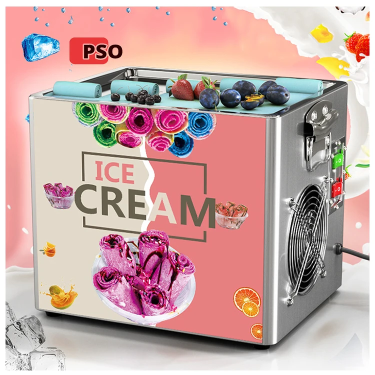 Mini Yogurt Ice Cream Machine Fried With Freezer Roller Ice Cream Making Machine For Home Use