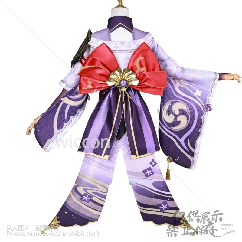 อะนิเมะเกม Genshin Impact Comic Con Raiden Shogun เครื่องแต่งกายชุดกิโมโนญี่ปุ่น Lolita ชุดวิกผมรองเท้าผู้หญิงฮาโลวีนคริสต์มาส