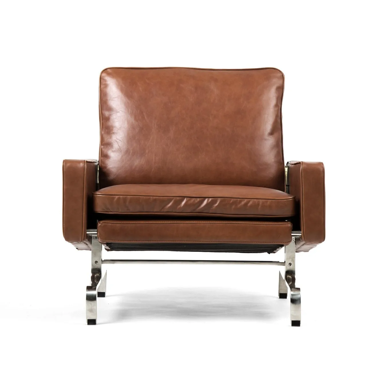 

Vintage leather sofa retro oil wax real single sofa