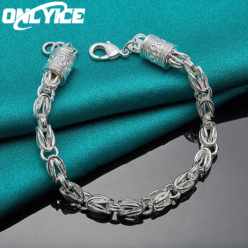 

925 Sterling Silver Dragon Head Chain Bracelet for Men Women Fashion Charm Jewelry Wedding Engagement Party Trendy Accessories