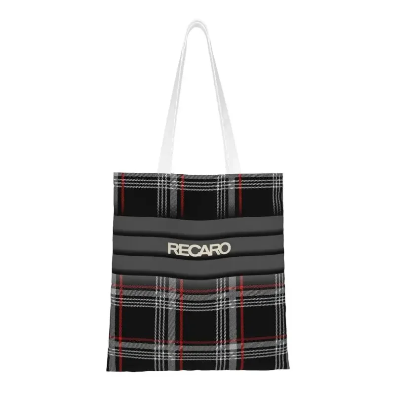 Custom Recaros Canvas Shopping Bags Women Durable Grocery Tote Shopper Bags