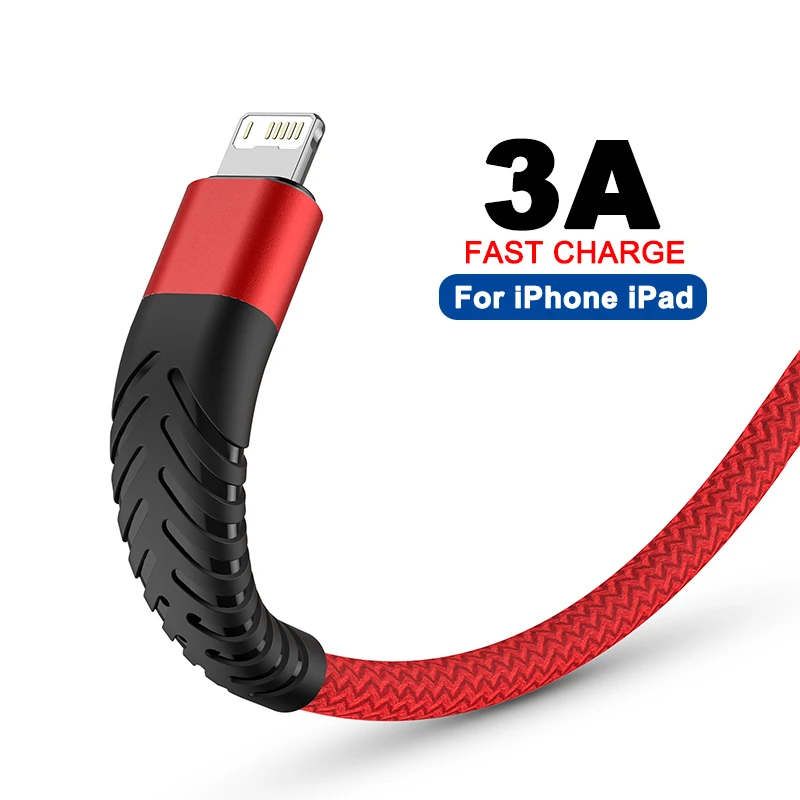 3A Fast Charging USB Cable for iPhone 14 13 12 11 Pro Max Xs X XR 6 6s 7 8 Plus iPad Mini Mobile Phone Charger Cord Data Wire 3m