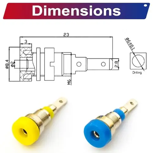 2mm steker perempuan pisang laki-laki berbagai macam Kit, M2 steker pisang laki-laki perempuan Jack Panel Mount Banana Socketr(M2-Banana-Kit)