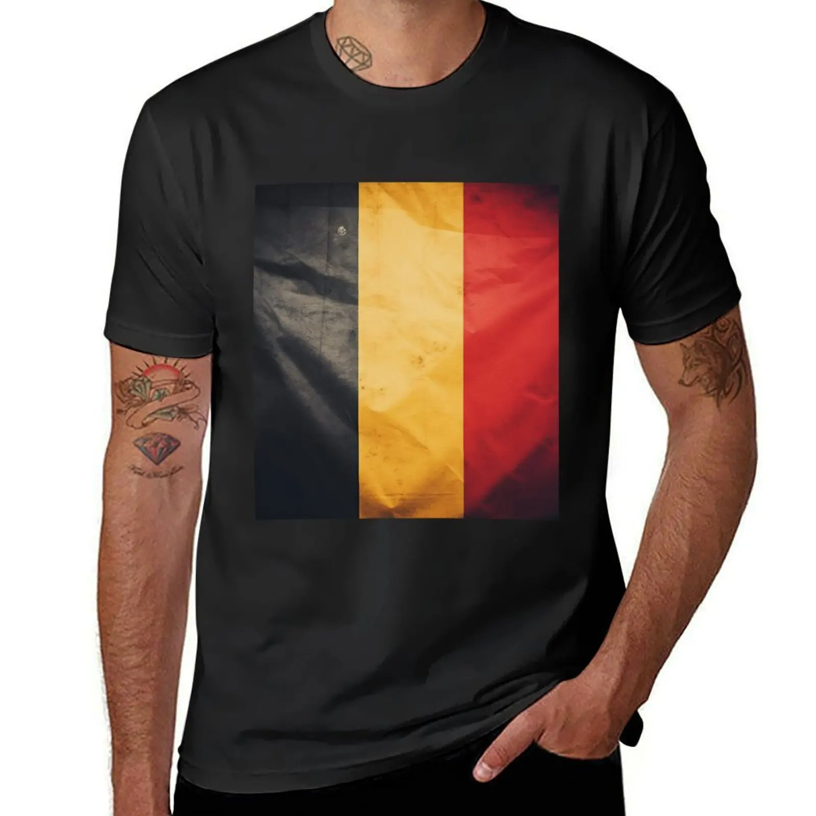 Belgian flag T-Shirt quick-drying plus sizes customizeds boys animal print T-shirts for men cotton