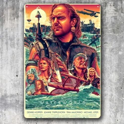 Waterworld Movie Metallposter, Blechschild, 20 x 30 cm, Sammelplakette aus Aluminium