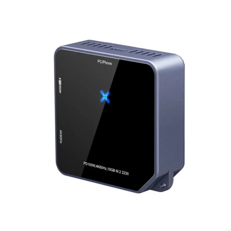 4X7E Glass Reinforced SSDs Enclosure Square Frame 4K Video Transmission PD100W Fast USB 3.2 M.2 2230 Support