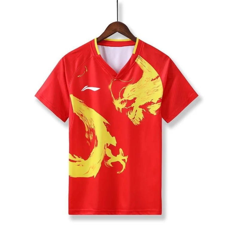 2026 New Badminton Sportswear Table Tennis Short-sleeved Limited Edition Competition Suit Breathable Sweat-absorbent Top T-shirt - view 4