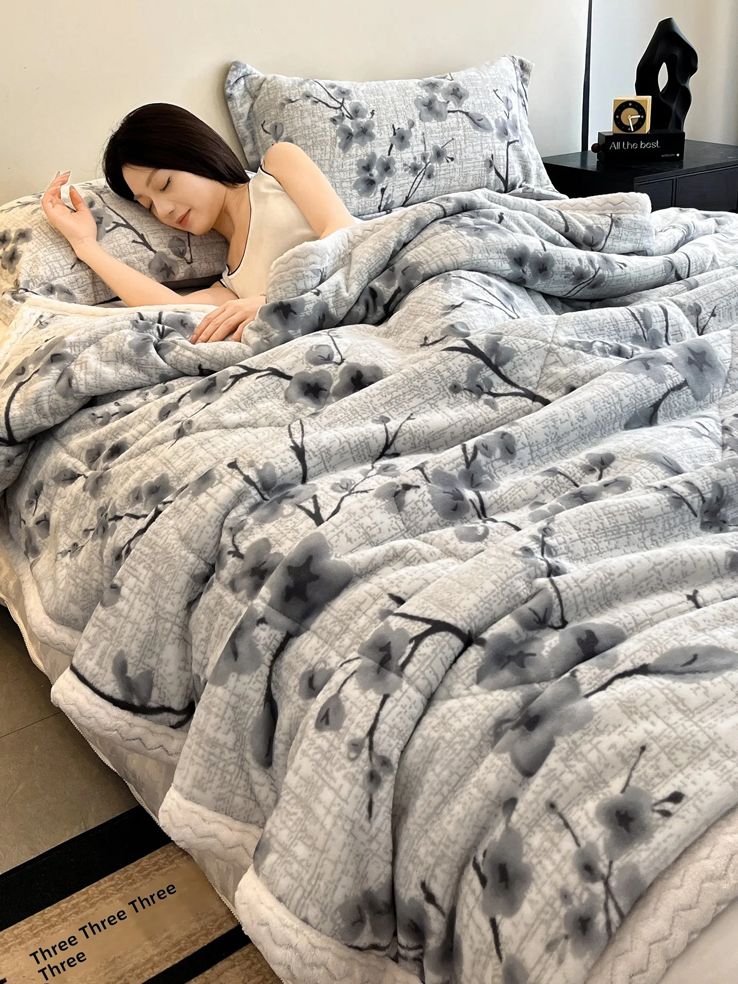 

Утолщенное трехслойное одеяло из молочного вельвета с 3D-рельефом, для офиса и сна, теплое, дышащее, из полиэфирного волокна, для зимнего сезона, деловое