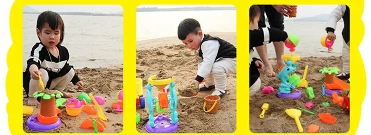 [Lustig] 4 Spieler Kinder Sommer Outdoor Strand Sandkasten Spielzeug Sand Eimer Wasserrad Tisch Spielset spielen Wasserspiel Sand Bildung Spielzeug