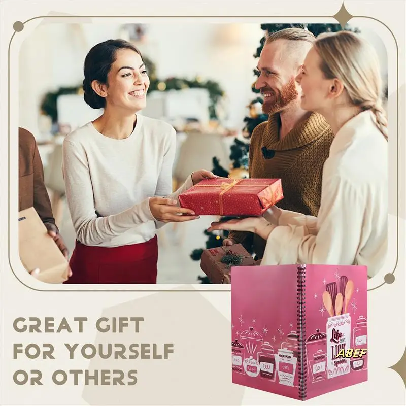 Softcover Lick The Spoon Recipe Spiral Notebook/Jurnal, 120 Halaman Resep, Sampul Laminasi Gloss Tahan Lama