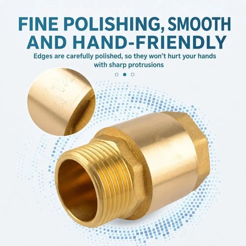 Durable BSPP Thread Brass Check Valve Male To Mal Male To Male One Way Valve 1/2