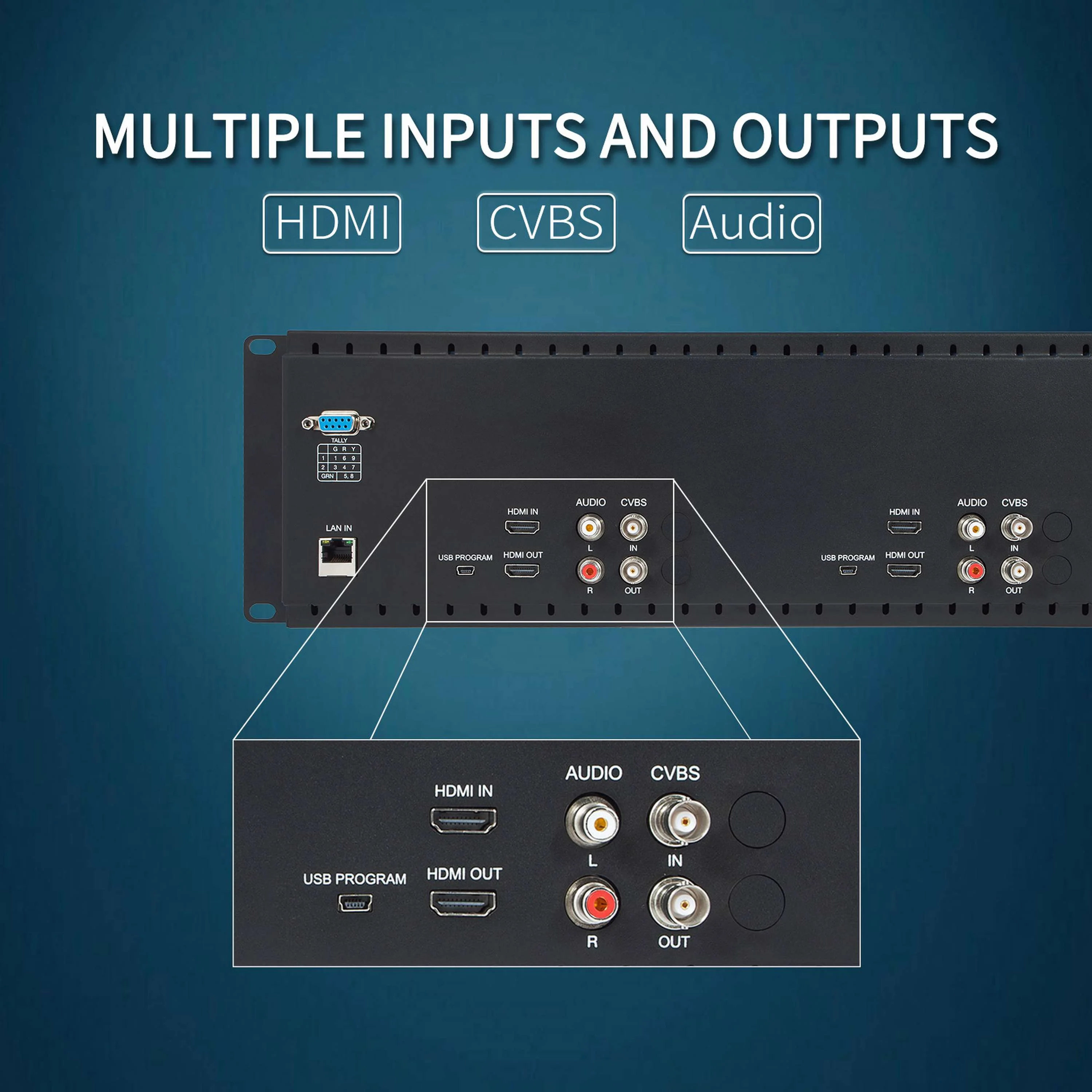 FEELWORLD D71 PLUS-H Monitor Rak, Monitor Rak HD, Dual 7"3RU 4K HDMI 1920x1200IPS, Grosir Pabrik OEM