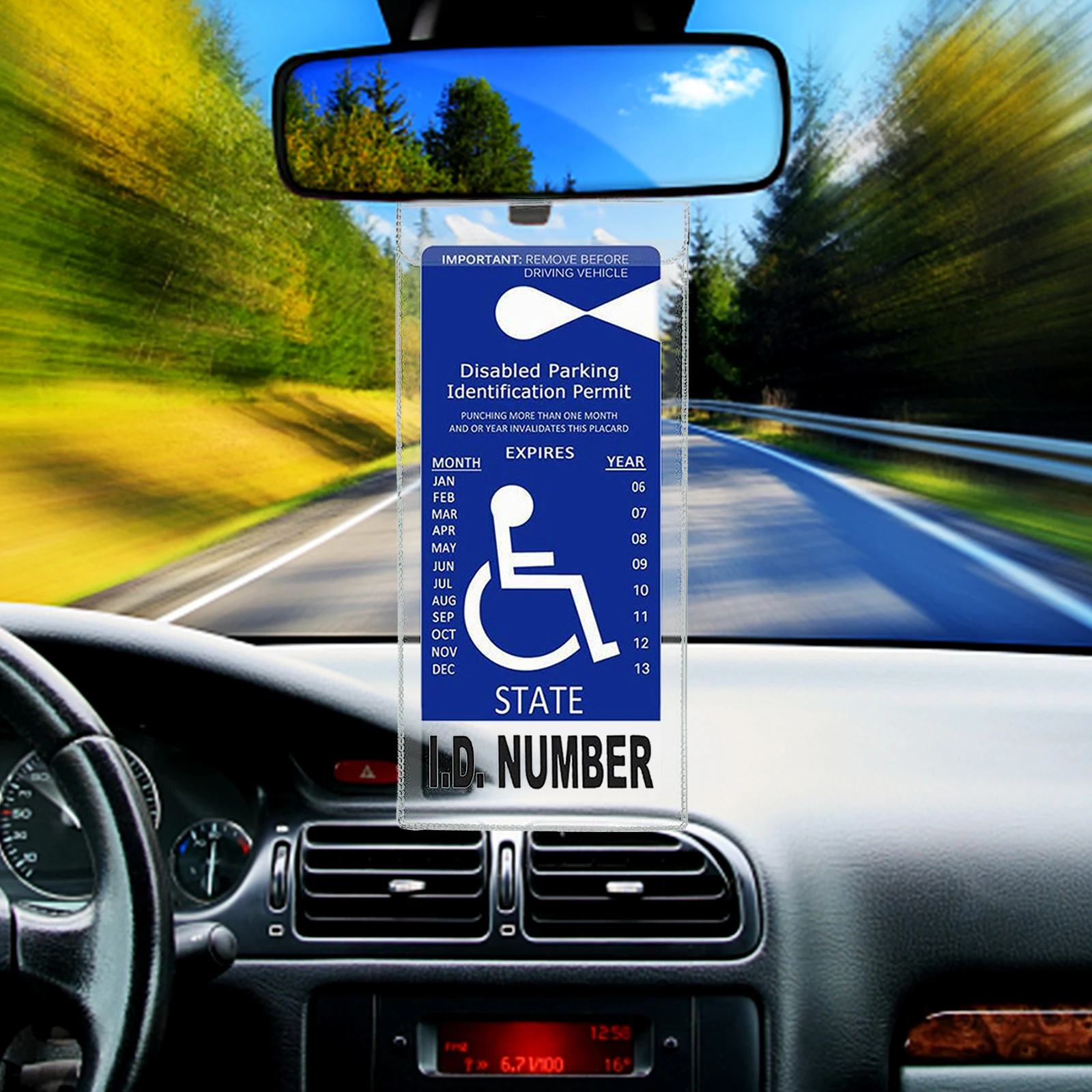 4pcs Pvc Transparent Hook Bag For Handicapped Placard Holder Car Display Permit Storage Folder Accessory