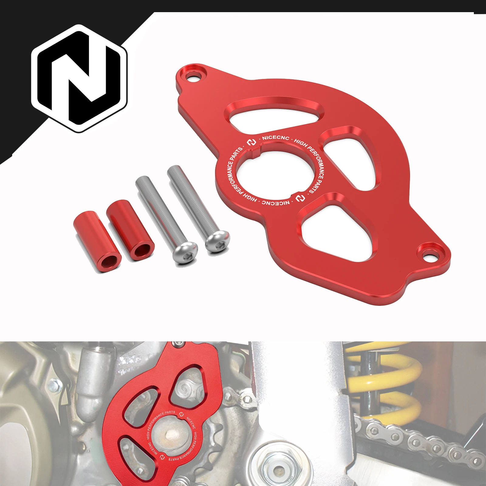 

NICECNC For Honda XR650R XR 650R 650 R 2000-2007 2006 Sprocket Cover Chain Guard Protector Aluminium Motorcycle Accessories Red