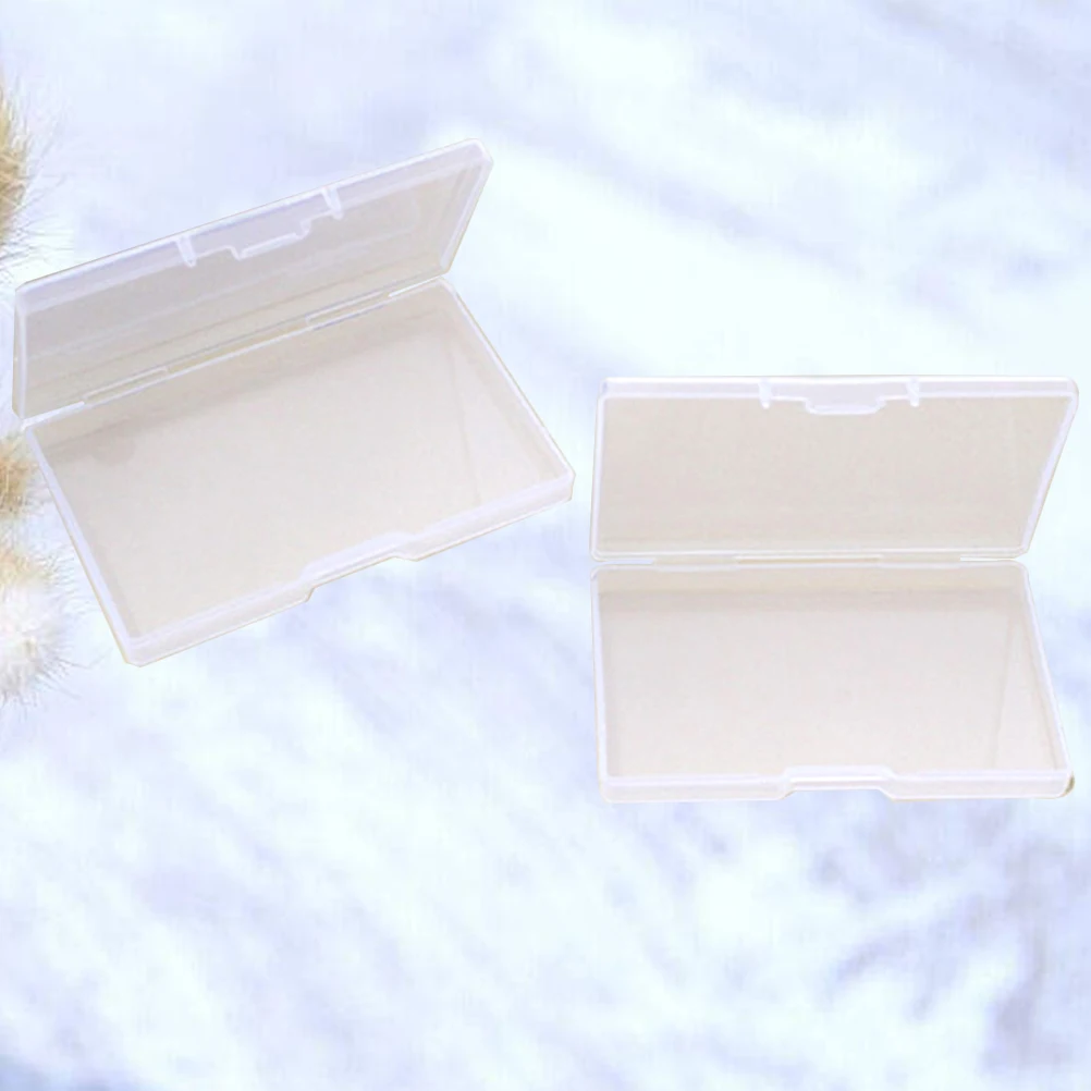 

2pcs Plastic Business Holder Name Card Organizer Storage Box For Id Credit Cards Fits Briefcase Handbag Pocket Gift