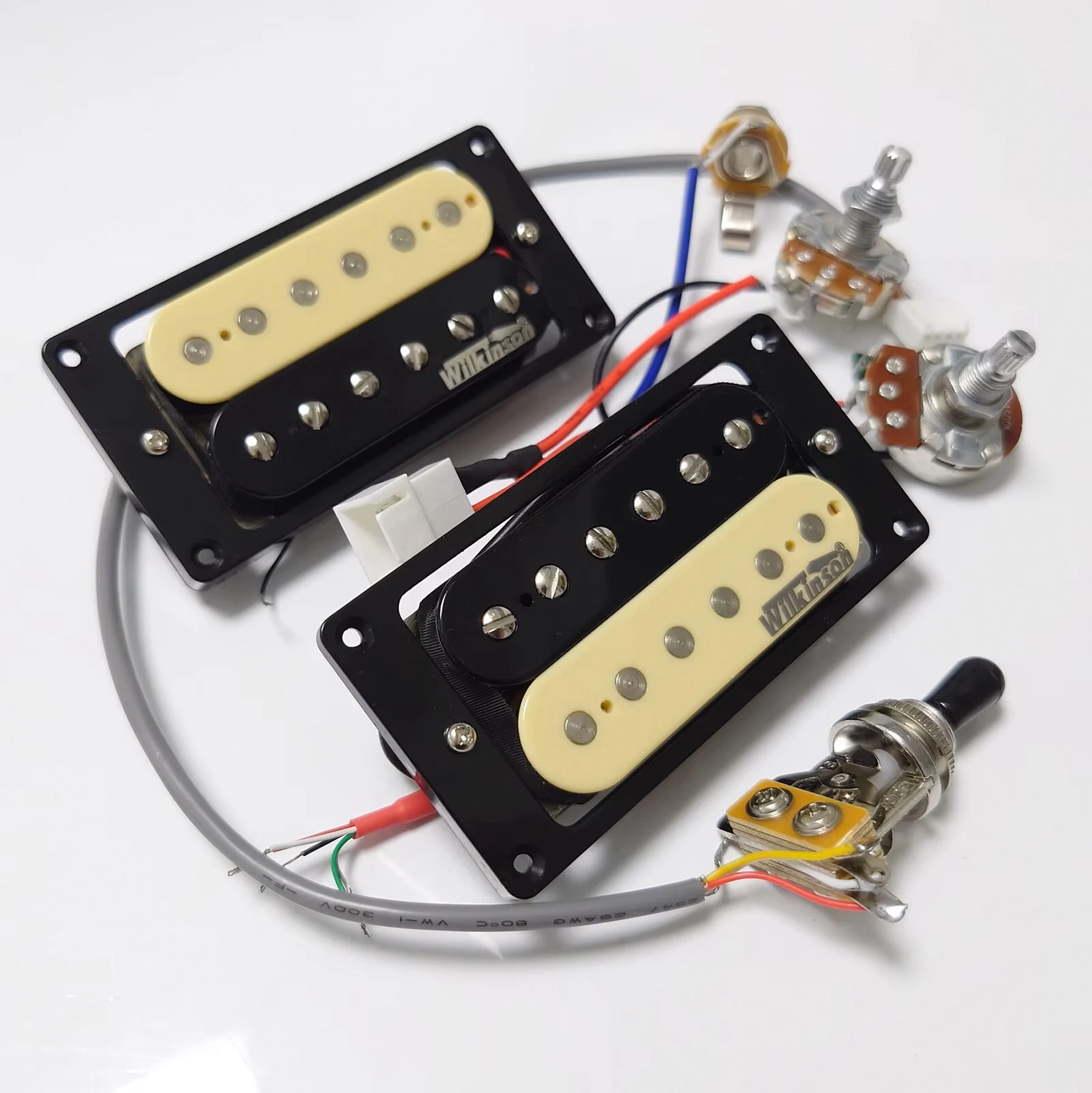 

Guitar Pickups Wilkinson Alnico 5 Humbucker Pickup with 1V1T Wiring Harness 4C For LG Guitar
