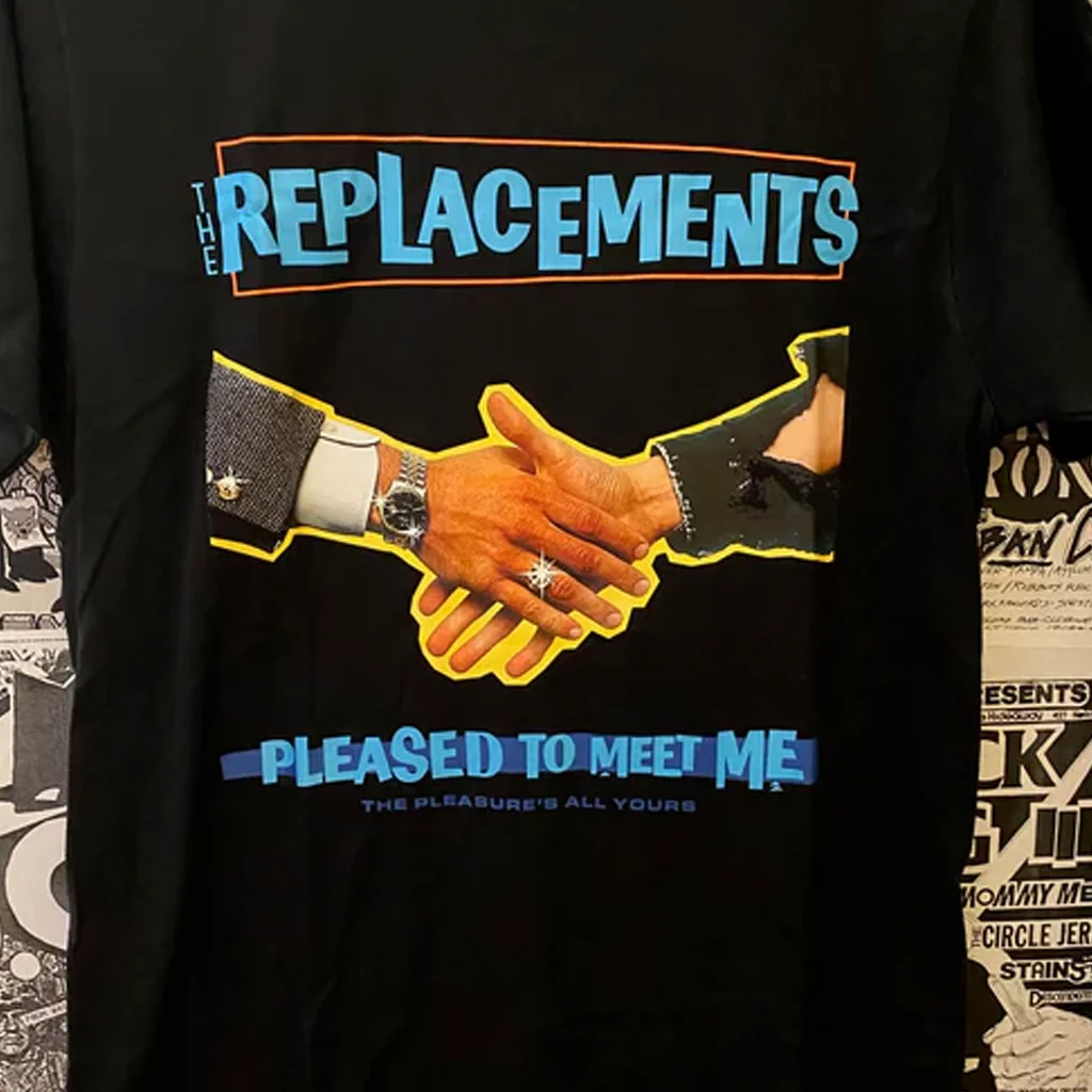 The Replacements NEW Pleased to meet you black T-shirt Unisex S-5Xl TA5509