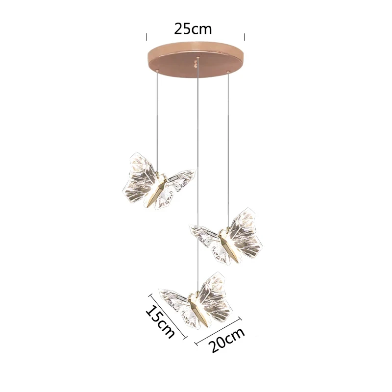 Kristallen vlinderlamp Scandinavische luxe kristallen trapkroonluchters voor hotellobby vlinder kunstverlichting decoratie