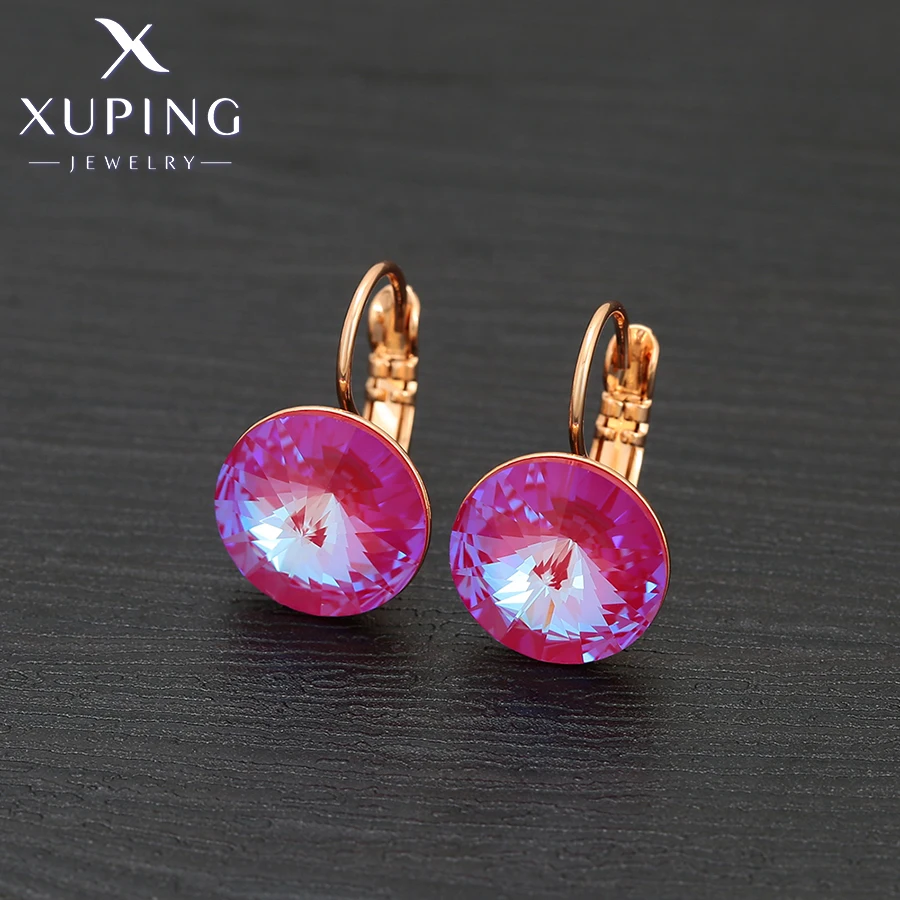 Xuping Jewelry New Arrival Hot Selling Fashion Style Crytsal Earring with Gold Color for Women Gift A00720078