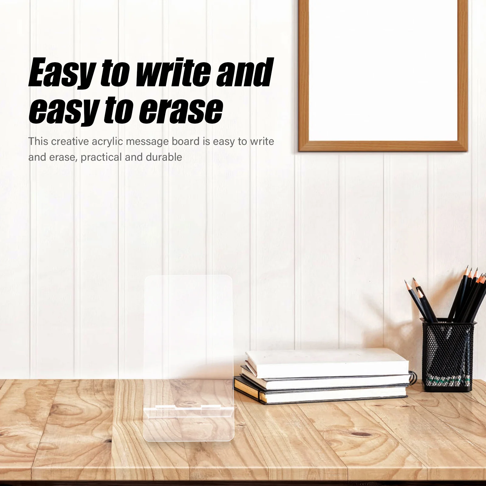4 قطعة رسالة أكريليك كتابة شفافة للمنزل مكتب مدرسة مقهى سطح المكتب ملاحظة مجلس حامل هاتف متعدد الوظائف #4