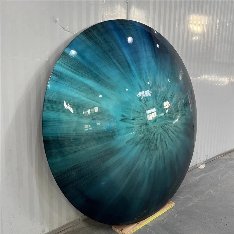 

Luminous wall decoration stainless steel water ripple round decoration pendant hotel KTV living room background wall concave