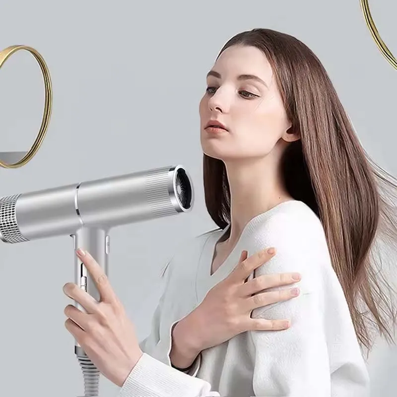 Ionic Hair Dryer Professional Low Noise Powerful Hot Cold Air Blow Dryer With Nozzle Fast Drying Salon For Home Travel Gift