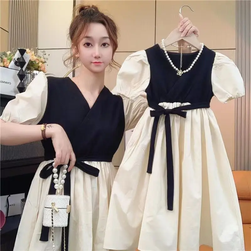 Mother and Daughter Clothes Matching Dress Women Baby Girls Summer New Dresses Mommy and Me Clothes Korean Children Clothing