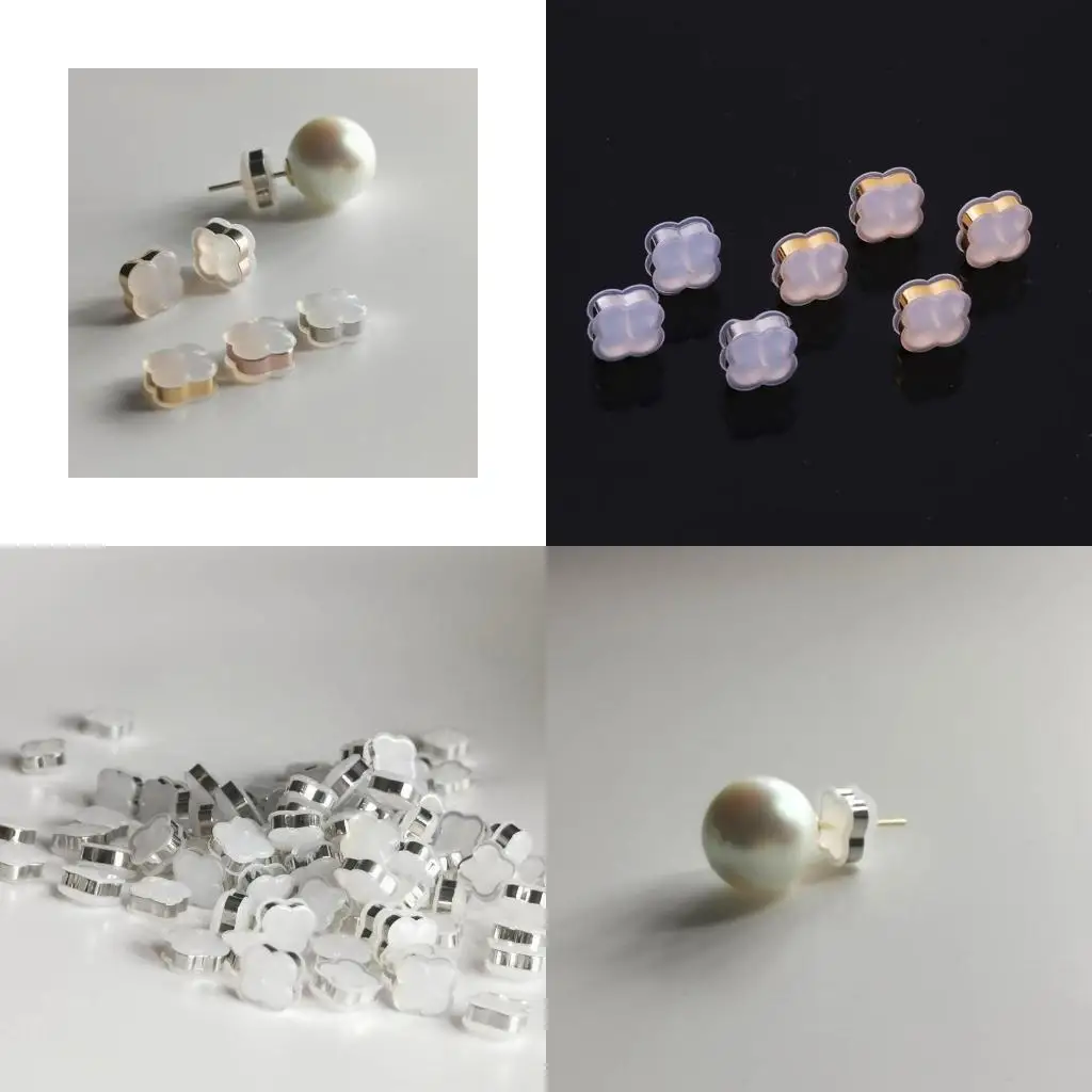 

A52E 10pcs/lot Silicone Earring Backs Soft Clear Ear Safety Backing Pad Backstop Stopper Replacement Part for Earrings