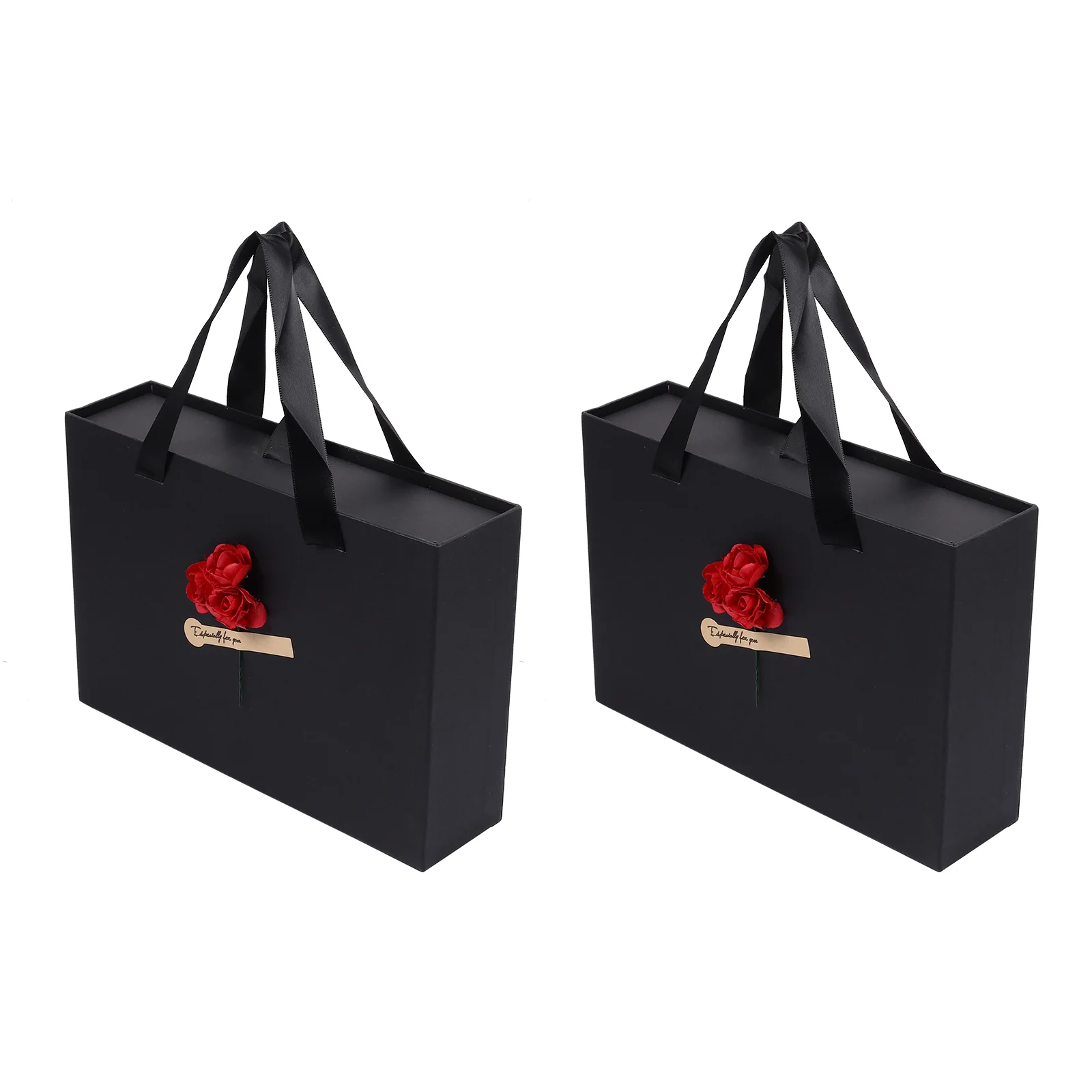 2 Pcs Black Handbag for Women Drawer Gift Box Boxes De Mano Para Mujer