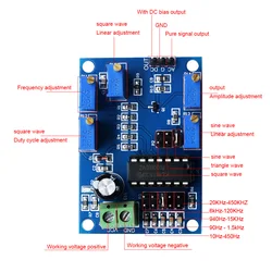 ICL8038 Low Medium Frequency Signal Source Waveform Sine Signal Generator Module 10HZ-450KHZ 12V-15V Triangular Square Sine Wave