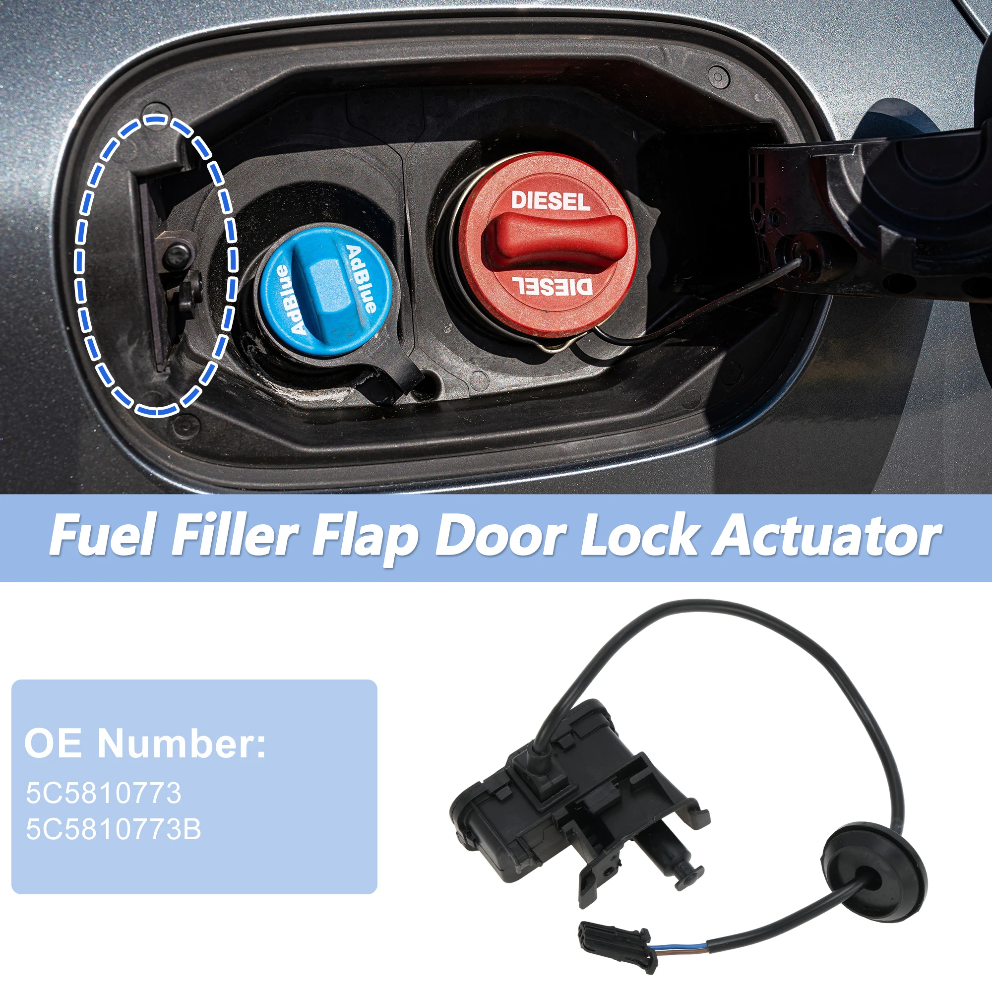 

UXCELL No.5C5810773 Fuel Filler Flap Door Latch Lock Actuator for VW Beetle Coupe