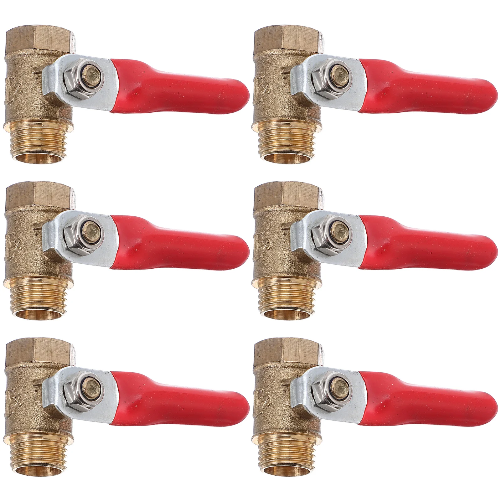 

6Pcs Mini Copper Ball Valve Npt Thread Shutoff Valve for Garden Hose Pneumatic Gas Water Pipe Control Valves