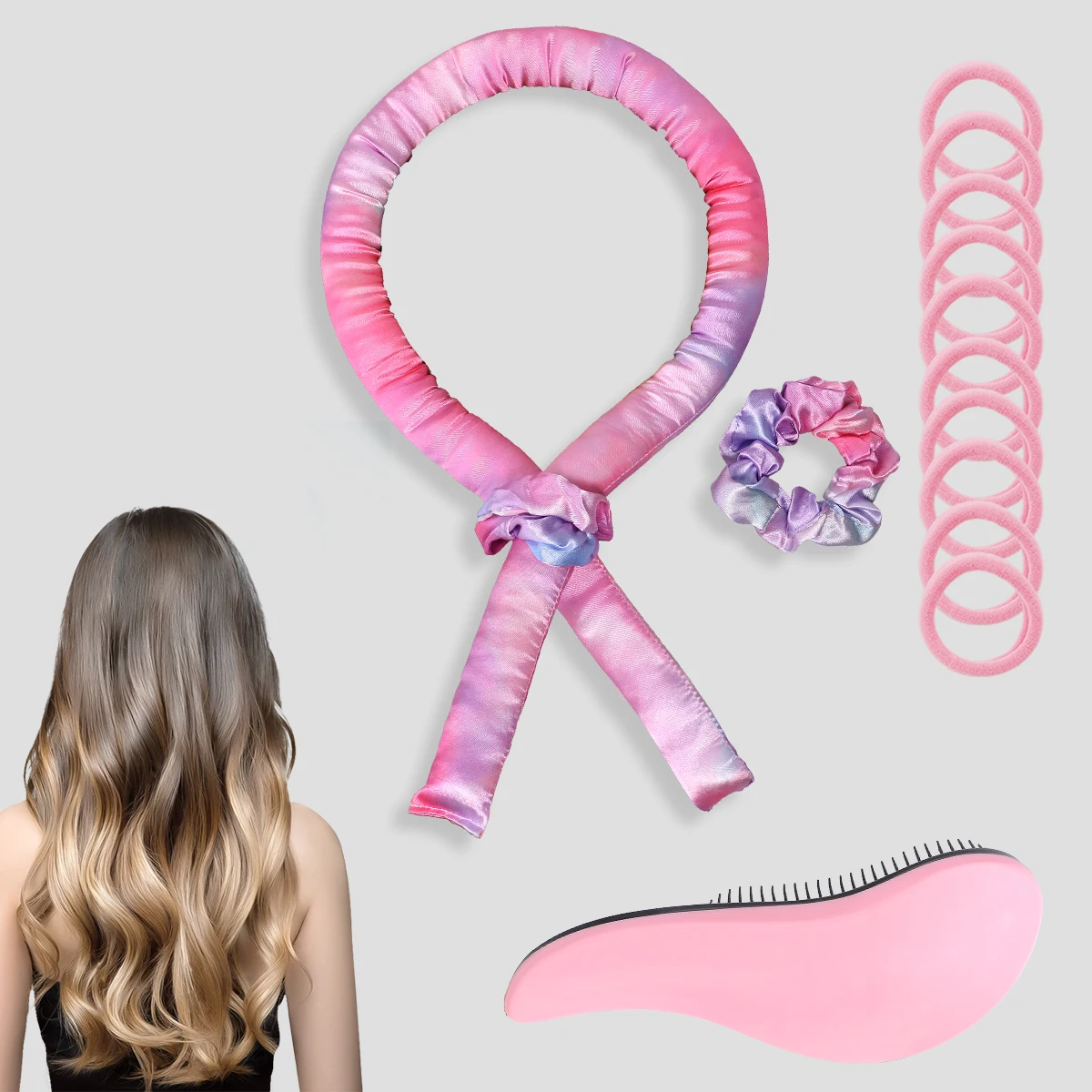 

Набор из 14 артефактов для завивки, ленивая щипцы для завивки волос с электрической расческой, кольцо для волос, ленивая щипцы для завивки не горячей завивки, подходит для всех волос.