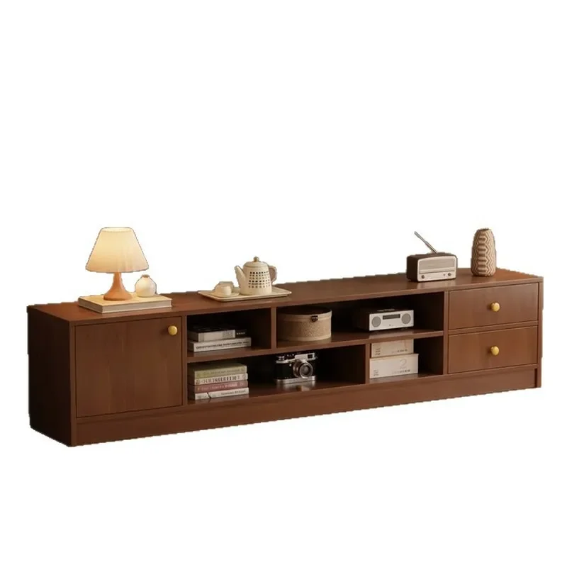 for TV Cabinet Antique  Living Room Floor Cabinet Household Small Apartment Storage Integrated TV Stand