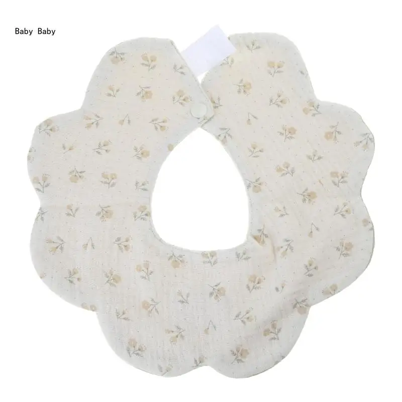 Rotate Cotton Baby Bibs Newborn Muslin Bibs Double Sided for Teething & Drooling for Unisex Boys Girls Lightweight Bibs Q81A