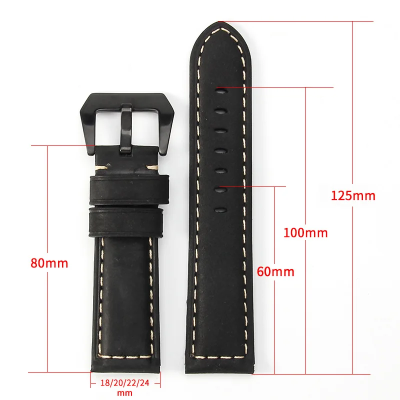 For Panerai PAM111 441 Frosted Crazy Horse Leather Watch Band Genuine leather watch strap 18/20/22/24mm Soft waterproof bracelet