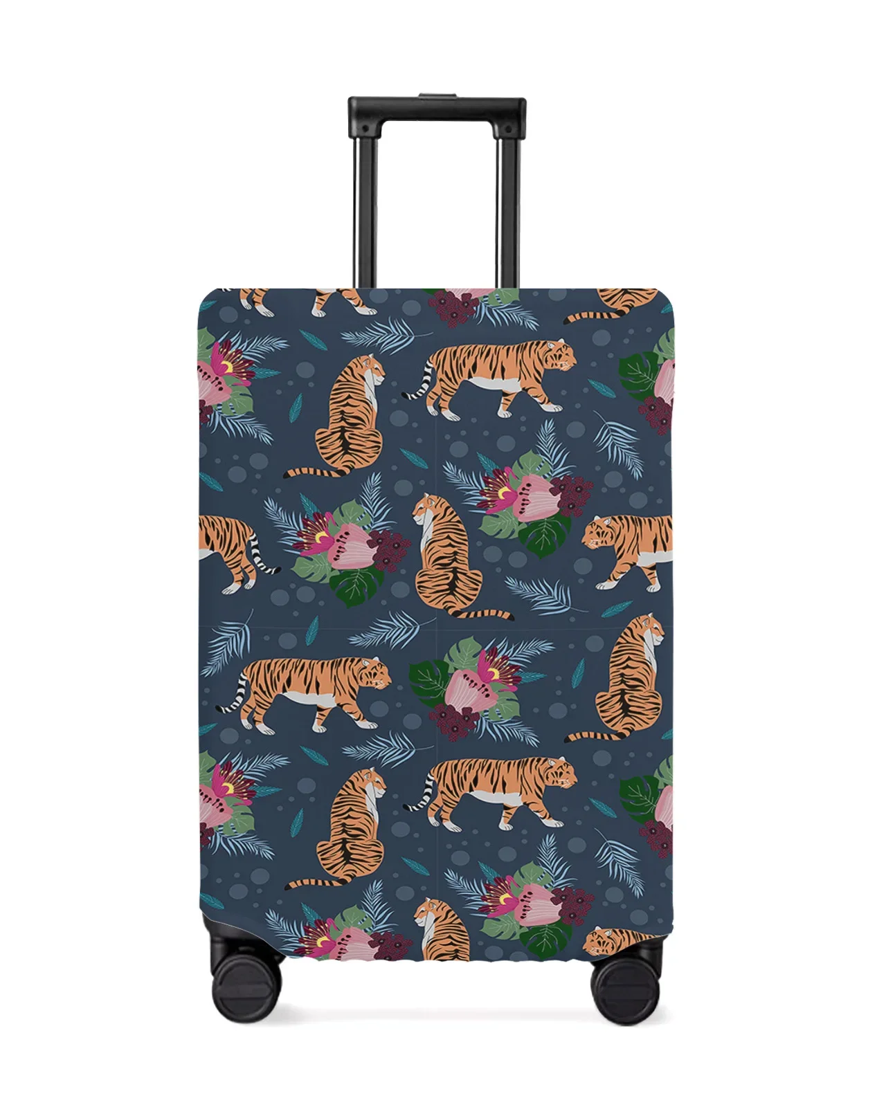 Animal Tiger Flowers Plants Travel Luggage Protective Cover for Travel Accessories Suitcase Elastic Dust Case Protect Sleeve