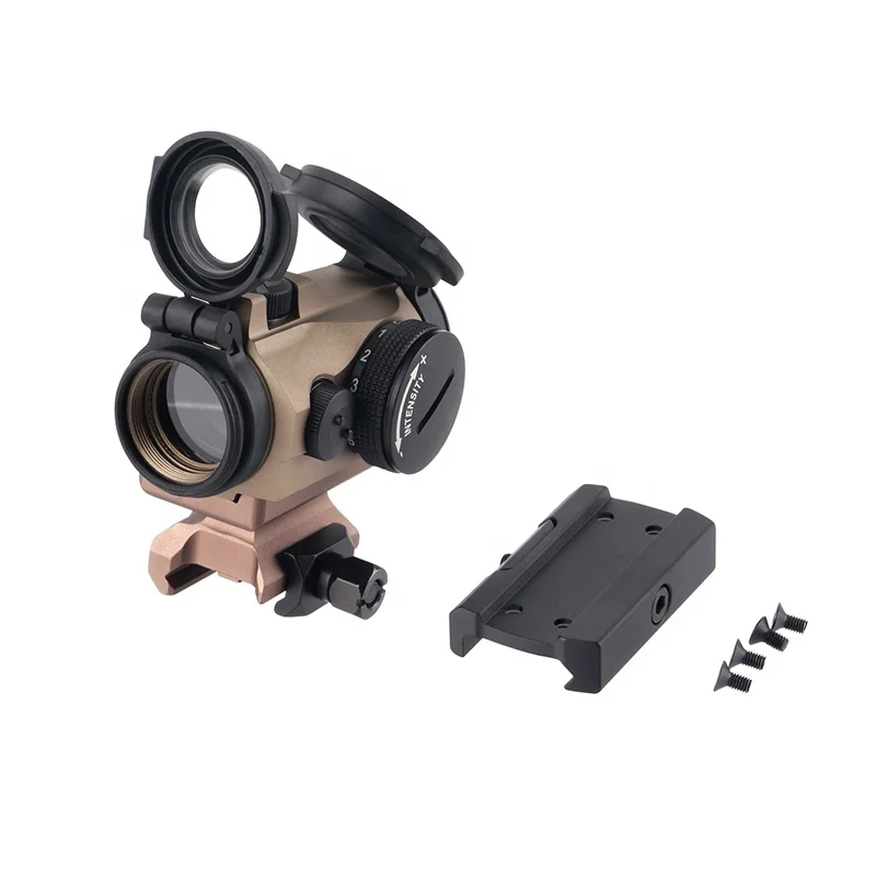 Hunting red dot sight scope 20mm base mount with flip-up lens cover tactical 1X24 red green dot reflex sight