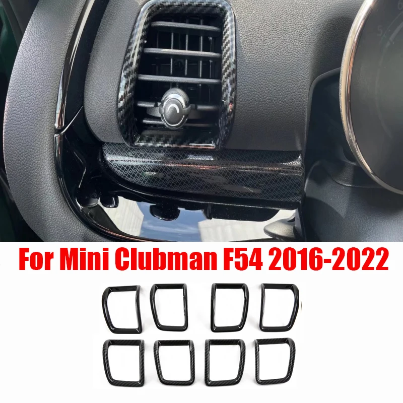 

Для Mini Clubman F54 2016-2022 черное карбоновое фортепиано Передняя панель из углеродного волокна вентиляционная решетка переменного тока боковой центральный Кондиционер Верхняя крышка